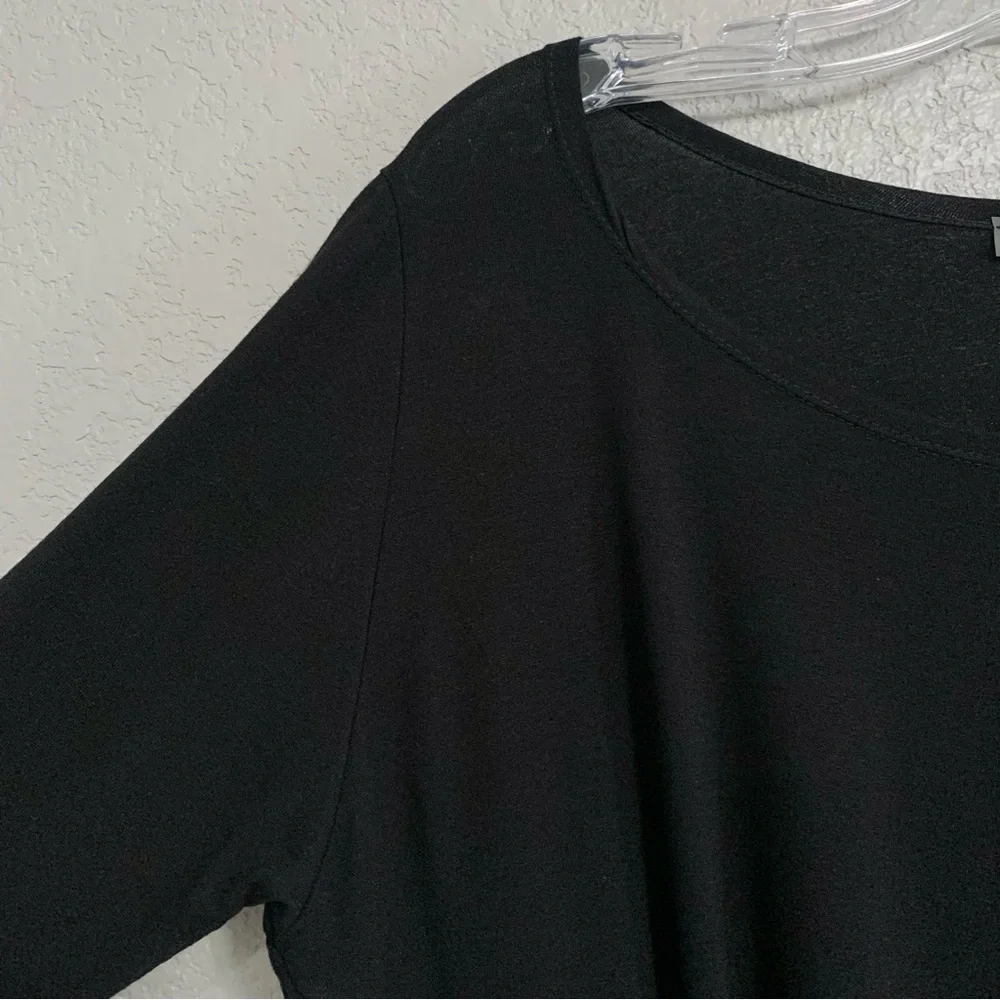 Alembika Top Womens 4 Lagenlook Asymmetrical Seam Oversized Drape Black US XL - Picture 4 of 16